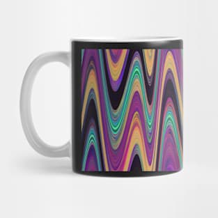 waves of purple yellow and green Mug